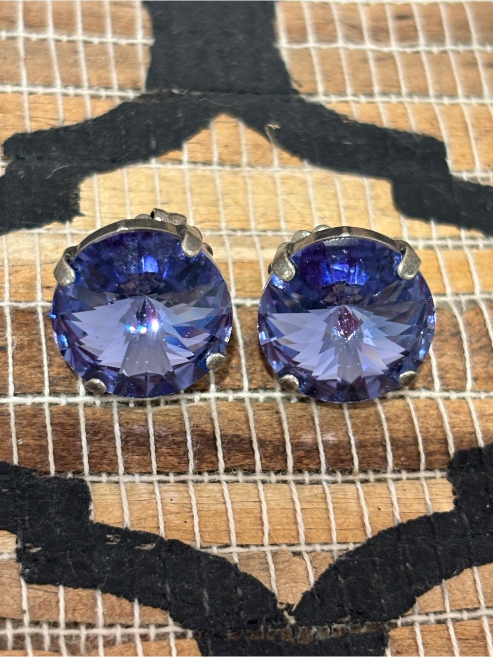 Sabika Round Purple Crystal Stud Earrings - Women Jewelry